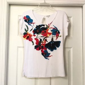 European Solar Brand Floral Viscose Top Blouse